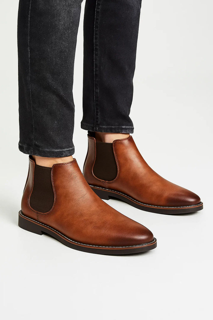 Chelsea Boots | Retro Slip-On | Synthetic Leather