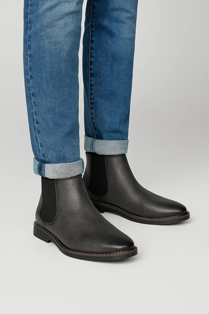 Chelsea Boots | Retro Slip-On | Synthetic Leather