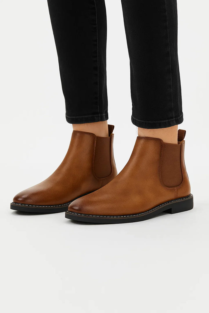 Chelsea Boots | Retro Slip-On | Synthetic Leather