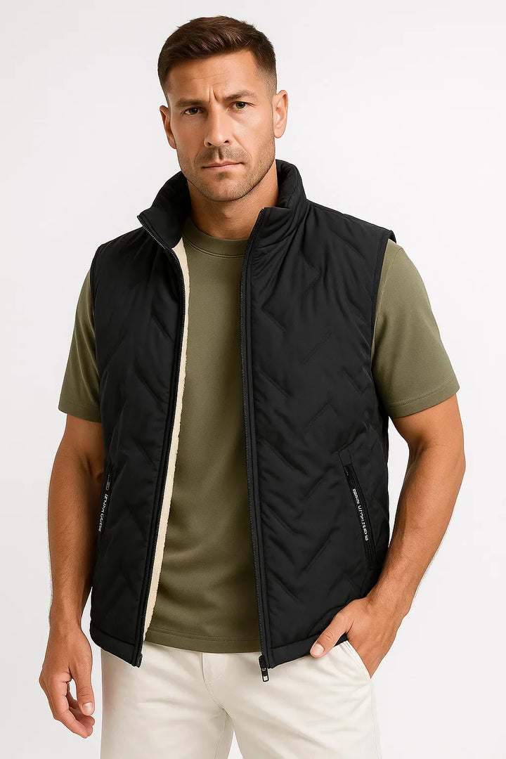 Men's Fleece-Lined Vest | Insulated Quilted Gilet