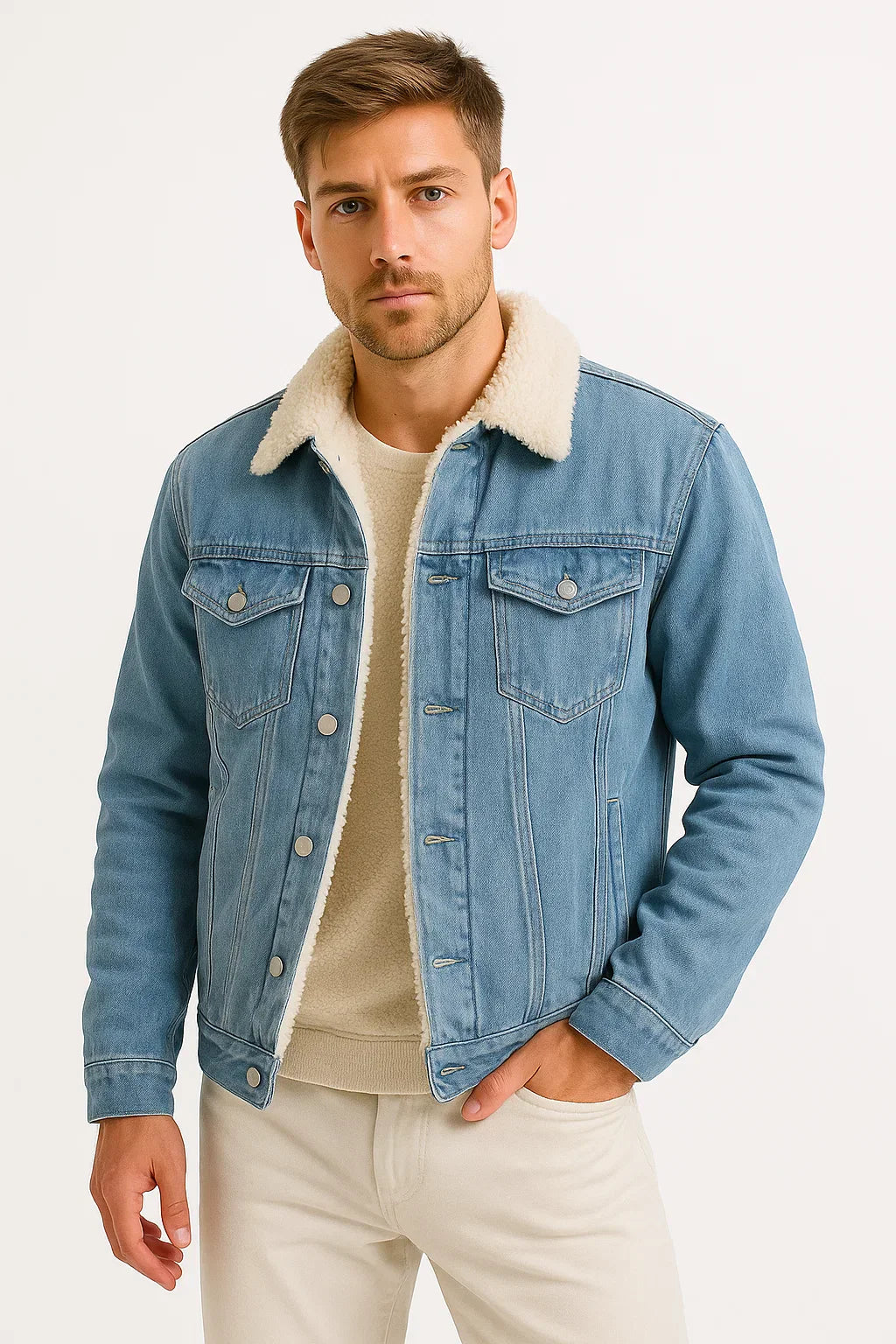 Denim Jacket | Fleece Lined Winter Overshirt