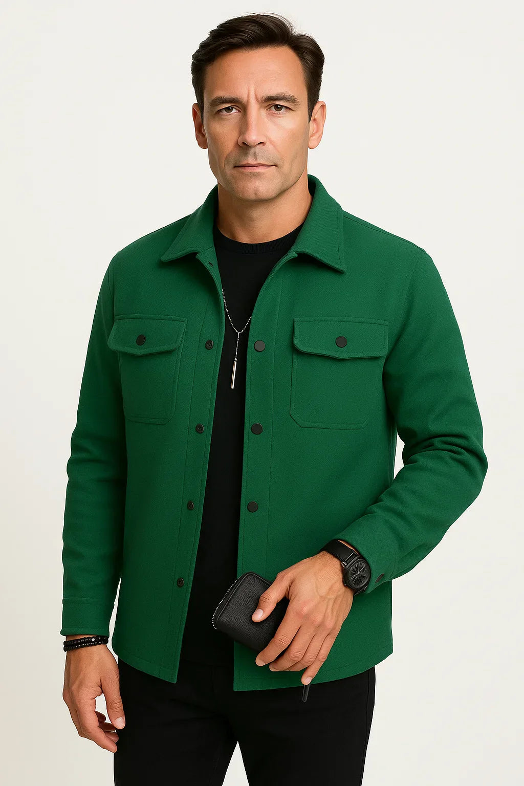 Overshirt Jacket | Wool-Blend | Structured Casual | Water-Resistant Finish