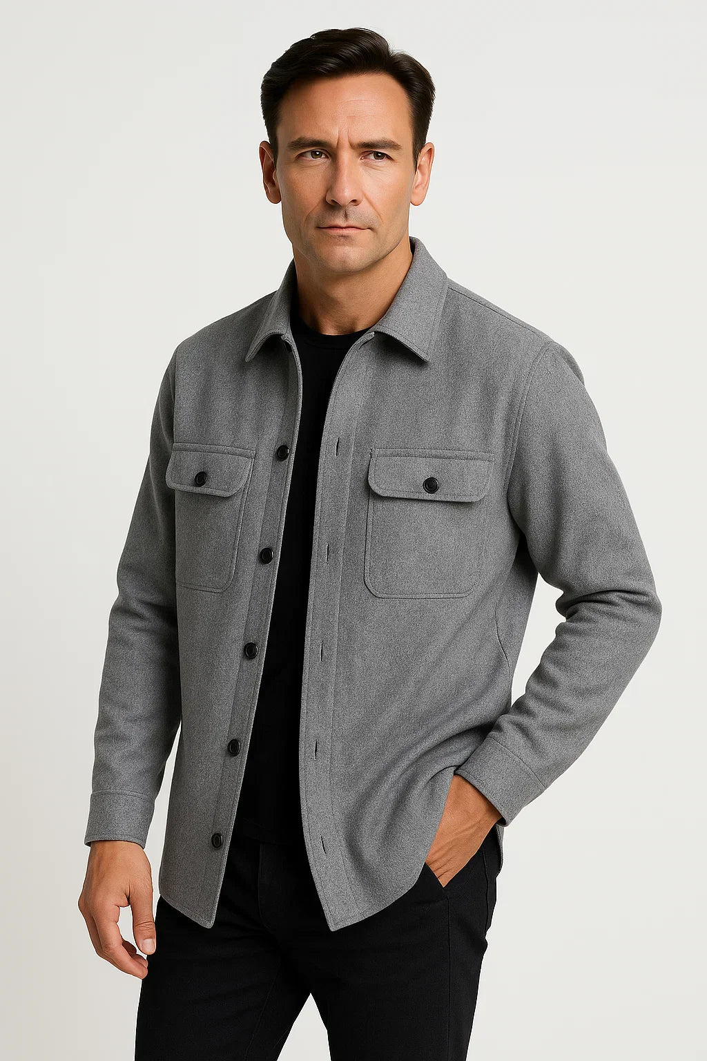Overshirt Jacket | Wool-Blend | Structured Casual | Water-Resistant Finish