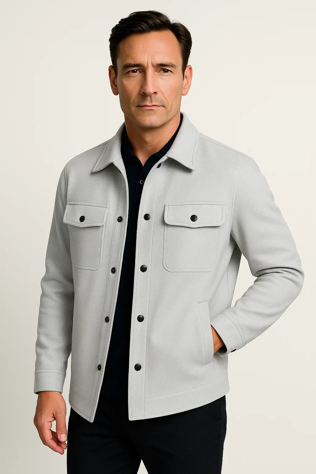 Overshirt Jacket | Wool-Blend | Structured Casual | Water-Resistant Finish
