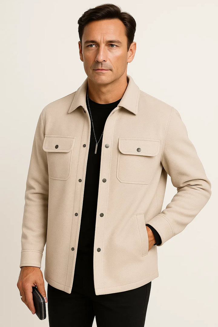 Overshirt Jacket | Wool-Blend | Structured Casual | Water-Resistant Finish