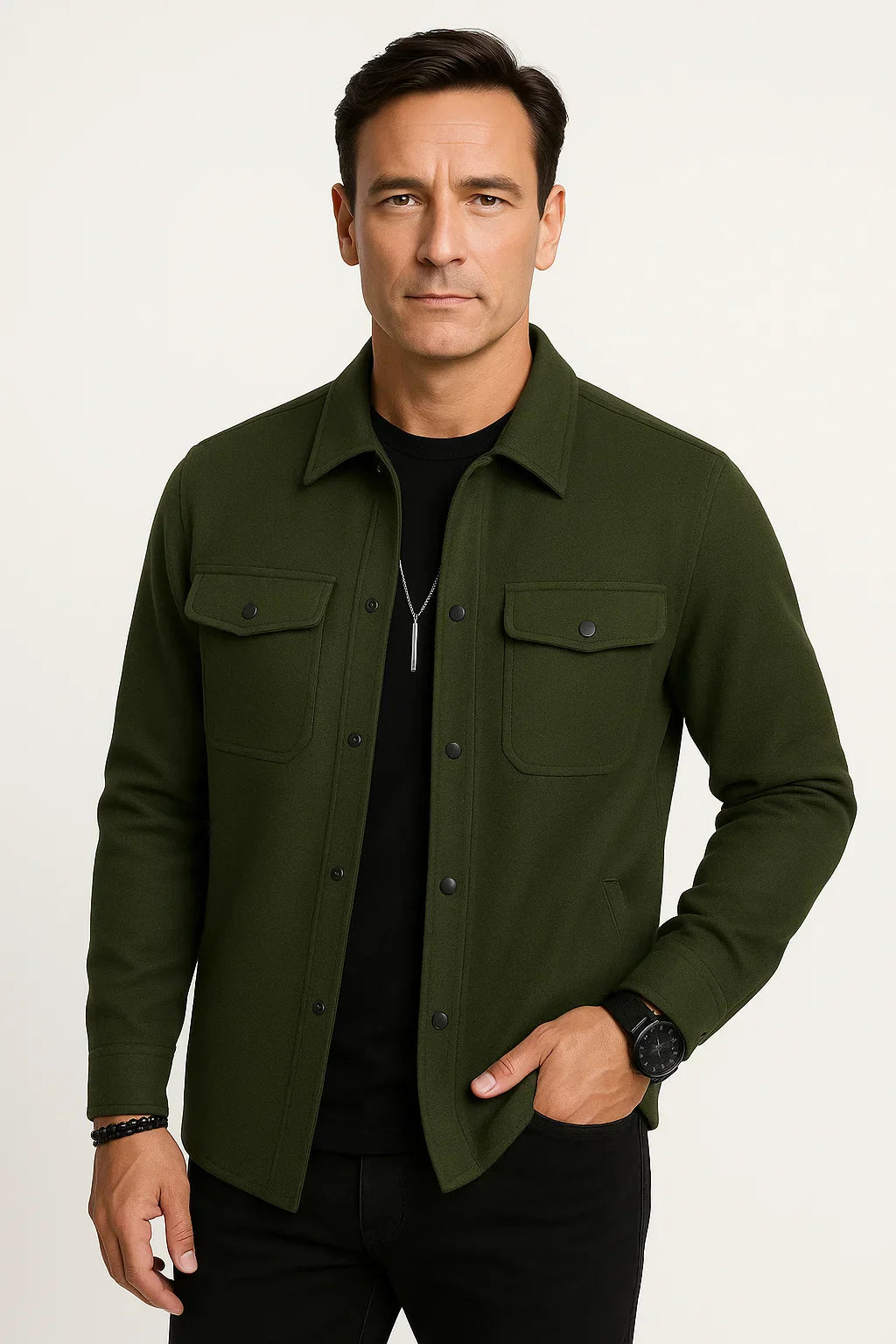 Overshirt Jacket | Wool-Blend | Structured Casual | Water-Resistant Finish
