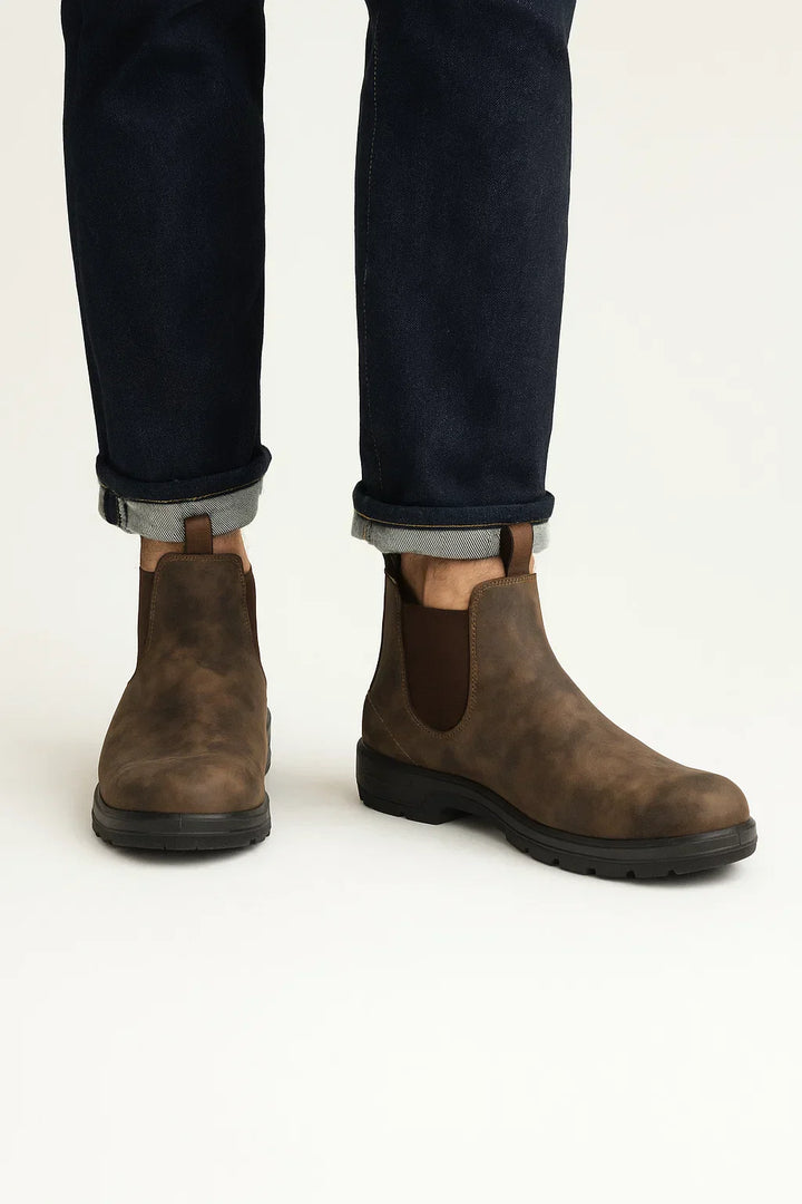 Craft Leather Chelsea Boots | Round Toe | Rubber Sole