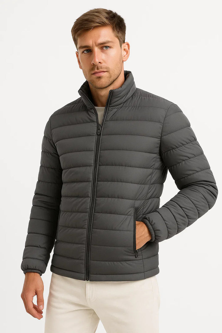 Puffer Jacket | Stand Collar | Quilted Polyester