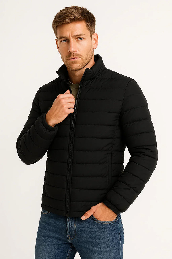Puffer Jacket | Stand Collar | Quilted Polyester