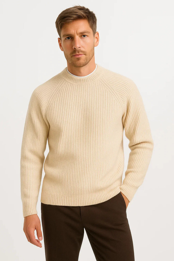 Men's Merino Wool Sweater | Raglan O-Neck | Smart Casual Knit