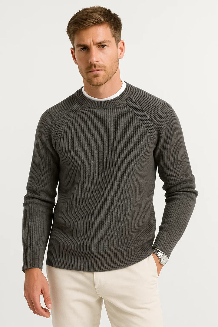 Men's Merino Wool Sweater | Raglan O-Neck | Smart Casual Knit