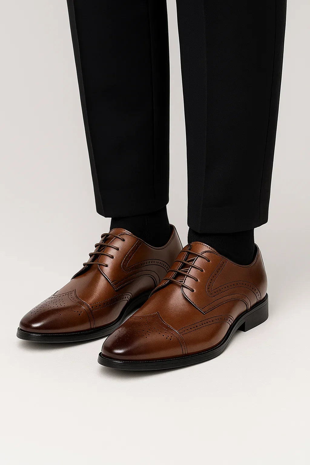 Men's Brogue Oxford Shoes | Polished PU Leather | The Core Collection