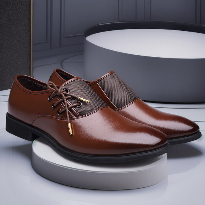 Oxford Dress Shoes | Polished PU Leather | Lace-Up