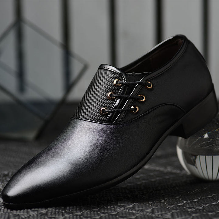 Oxford Dress Shoes | Polished PU Leather | Lace-Up