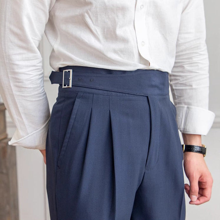 Trousers | High Waist | Pleated | Gurkha Closure