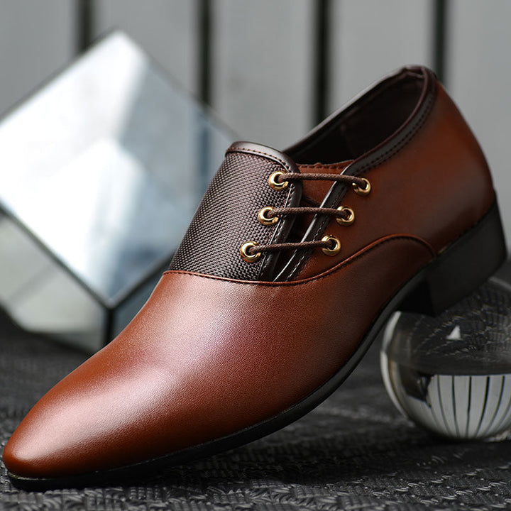 Oxford Dress Shoes | Polished PU Leather | Lace-Up