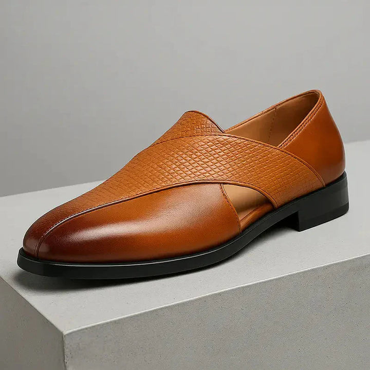Loafers | Genuine Leather | Cross-Strap Detail | Slip-On