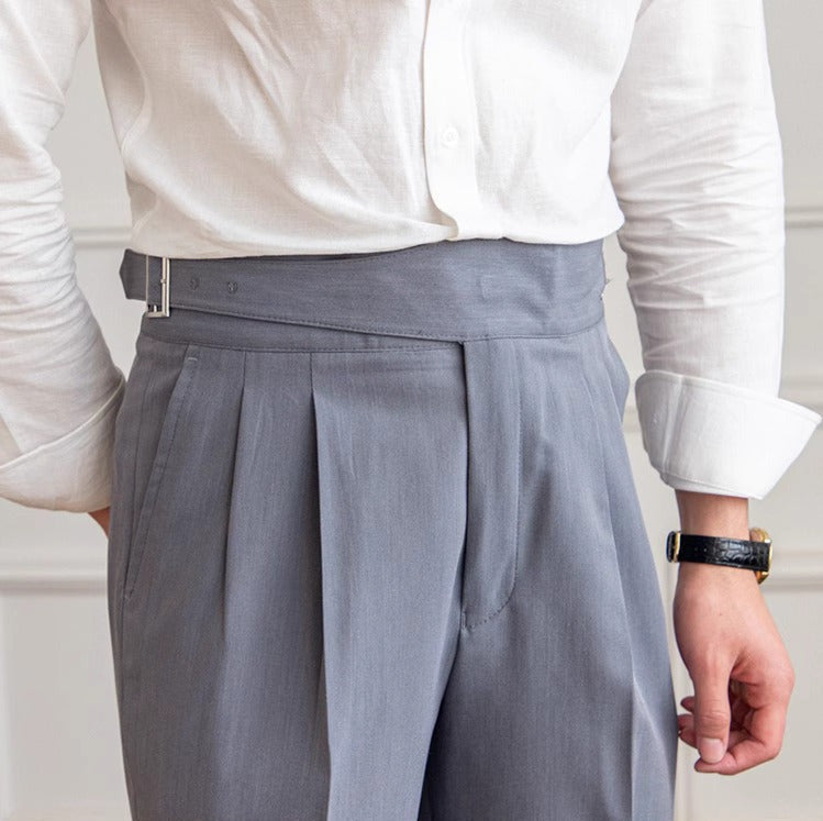 Trousers | High Waist | Pleated | Gurkha Closure