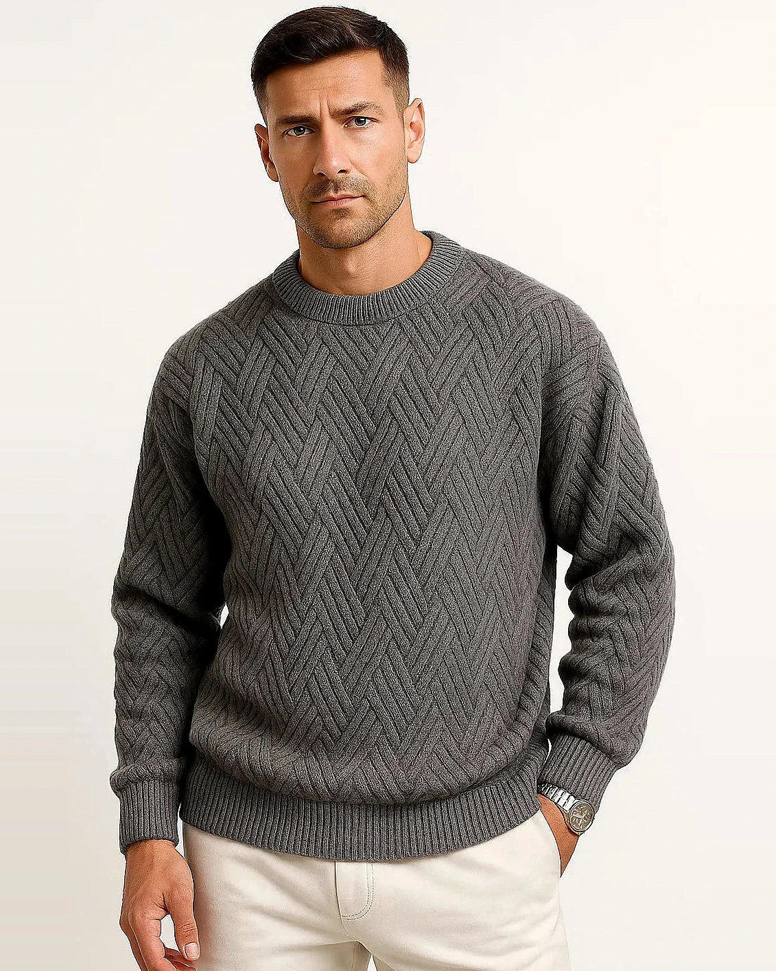 Aran Wool Sweater | Textured Knit | Relaxed Fit