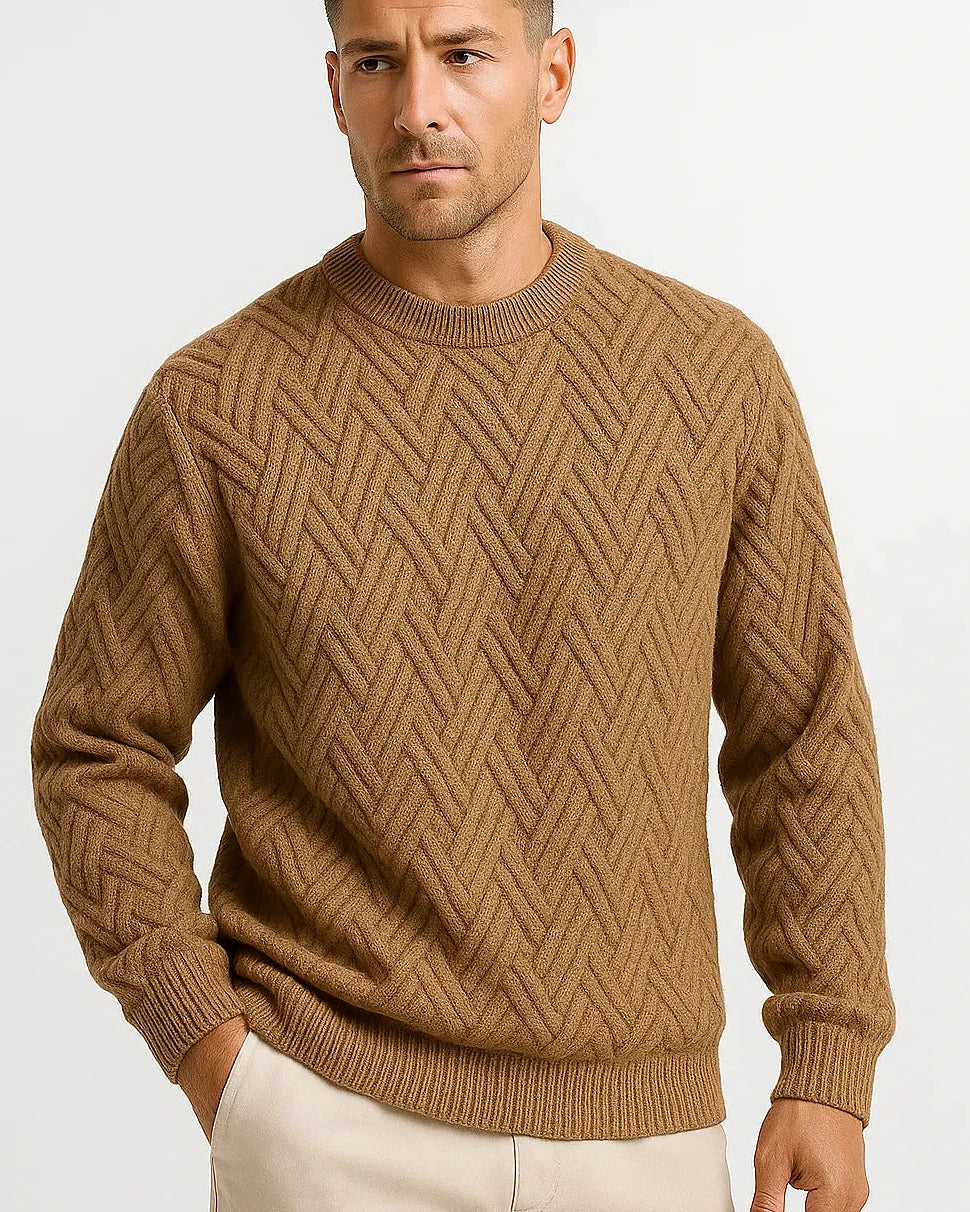 Aran Wool Sweater | Textured Knit | Relaxed Fit — view 4