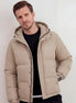Beige Hooded Puffer Jacket Lightweight Insulated Men's S–2XL – Valedrian