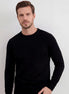 Black Crewneck Sweater Smooth Mid-Weight Knit Men's S–2XL – Valedrian