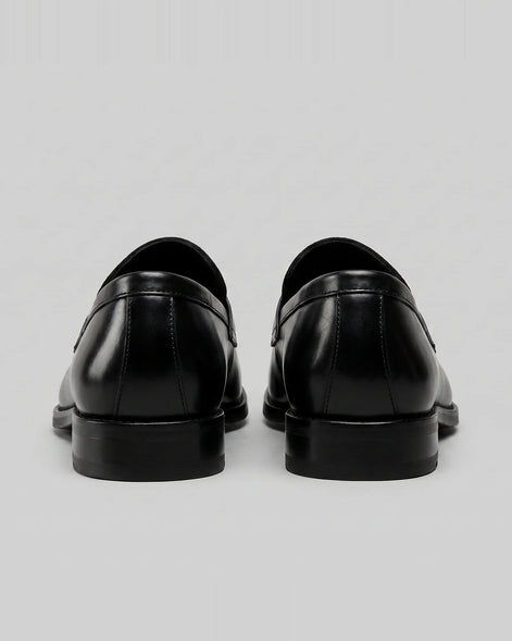 Black Penny Loafers Men Suede Panel Leather-Effect - Valedrian — view 3