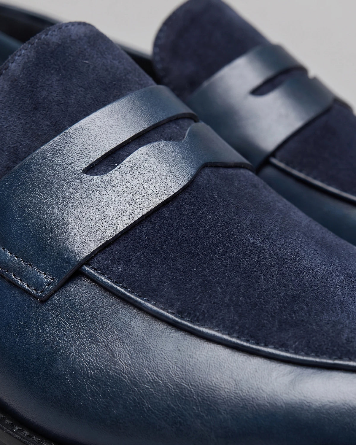 Black Penny Loafers Men Suede Panel Leather-Effect - Valedrian — view 9