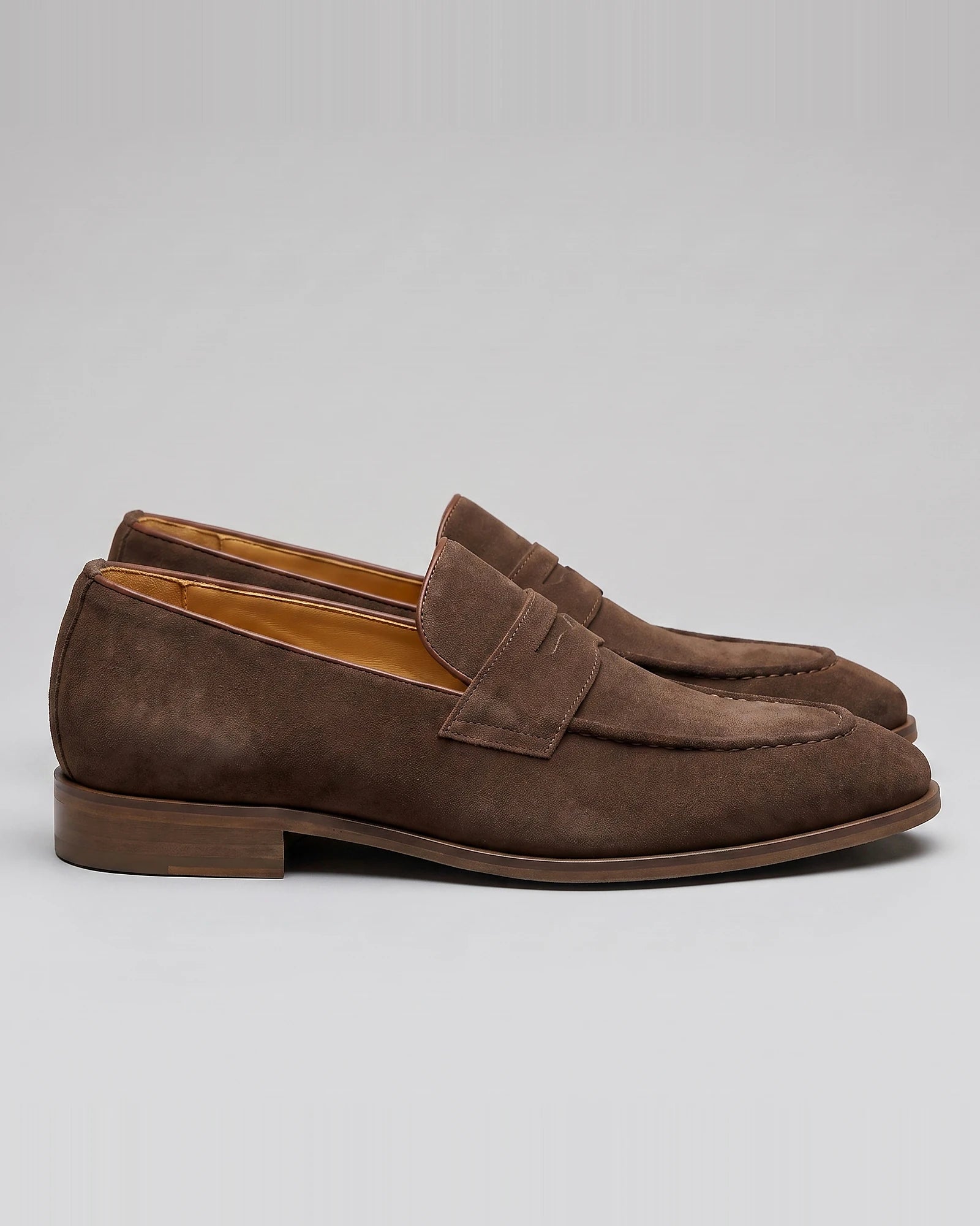 Black Suede Penny Loafers Men Cowhide, Leather Lining & Stacked Heel - Valedrian — view 16