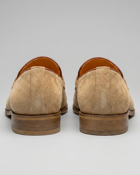 Black Suede Penny Loafers Men Cowhide, Leather Lining & Stacked Heel - Valedrian — view 9
