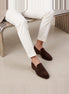 Brown Loafers Men Cowhide Penny Slip-On with Non-Slip Rubber Sole - Valedrian