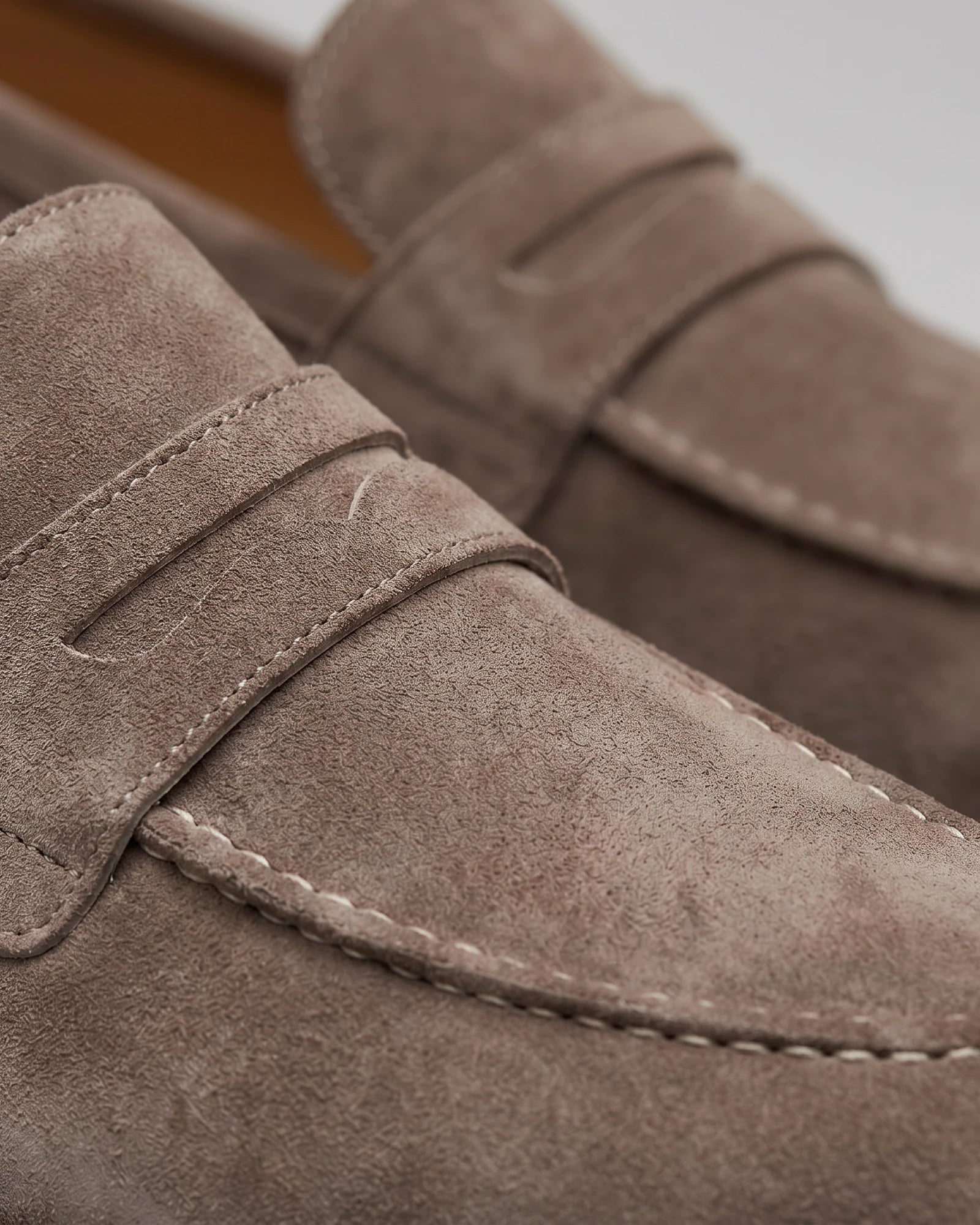 Brown Suede Loafers Men Sheepskin Penny Slip-On, Dark Brown - Valedrian — view 11