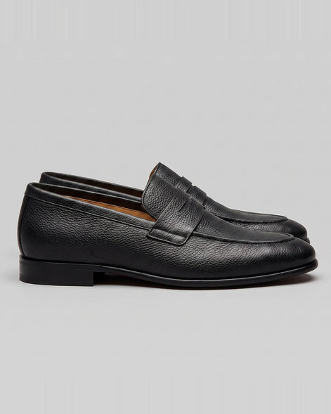 Brown Suede Loafers Men Sheepskin Penny Slip-On, Dark Brown - Valedrian — view 16