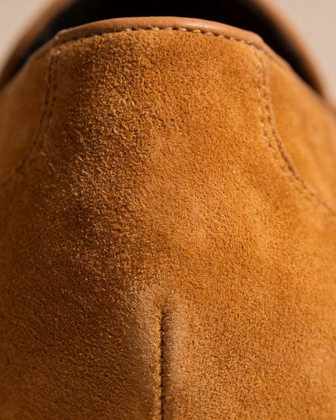 Brown Suede Penny Loafers Men PU Moccasin Slip-On | Valedrian — view 12