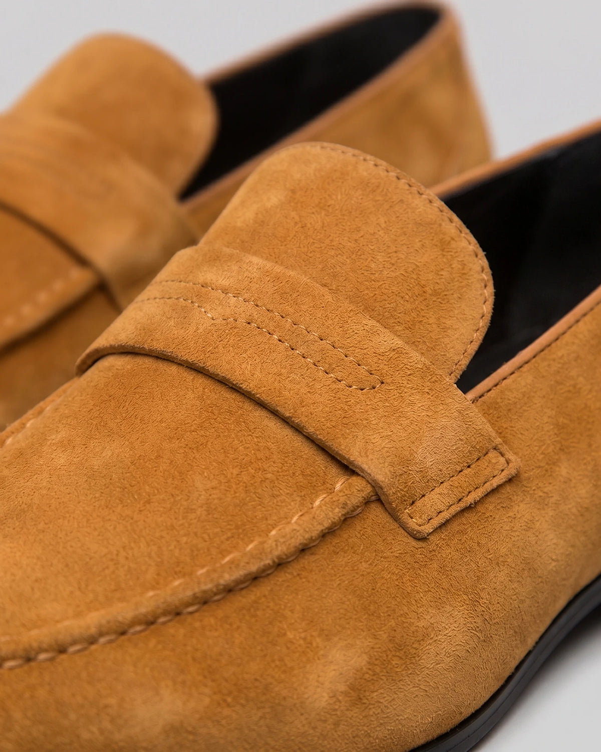 Brown Suede Penny Loafers Men PU Moccasin Slip-On | Valedrian — view 15
