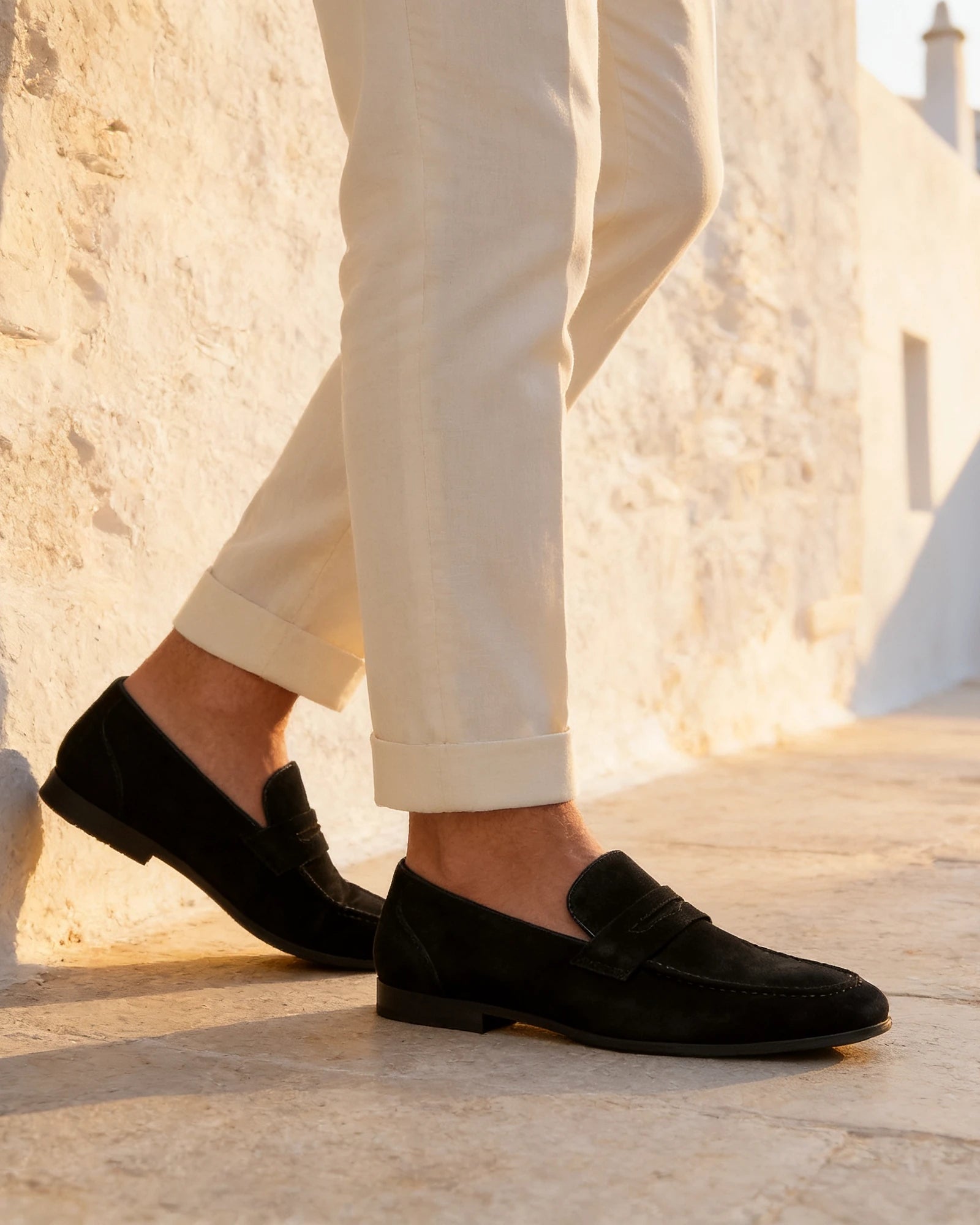 Brown Suede Penny Loafers Men PU Moccasin Slip-On | Valedrian — view 17