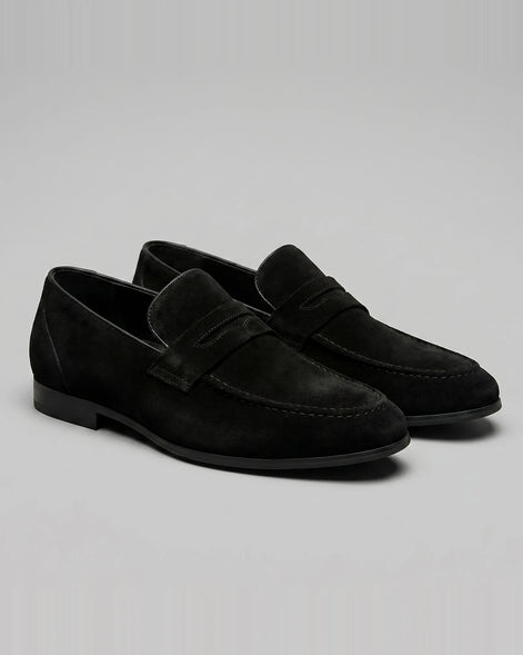 Brown Suede Penny Loafers Men PU Moccasin Slip-On | Valedrian — view 18