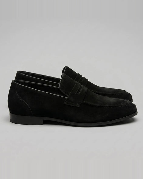 Brown Suede Penny Loafers Men PU Moccasin Slip-On | Valedrian — view 19