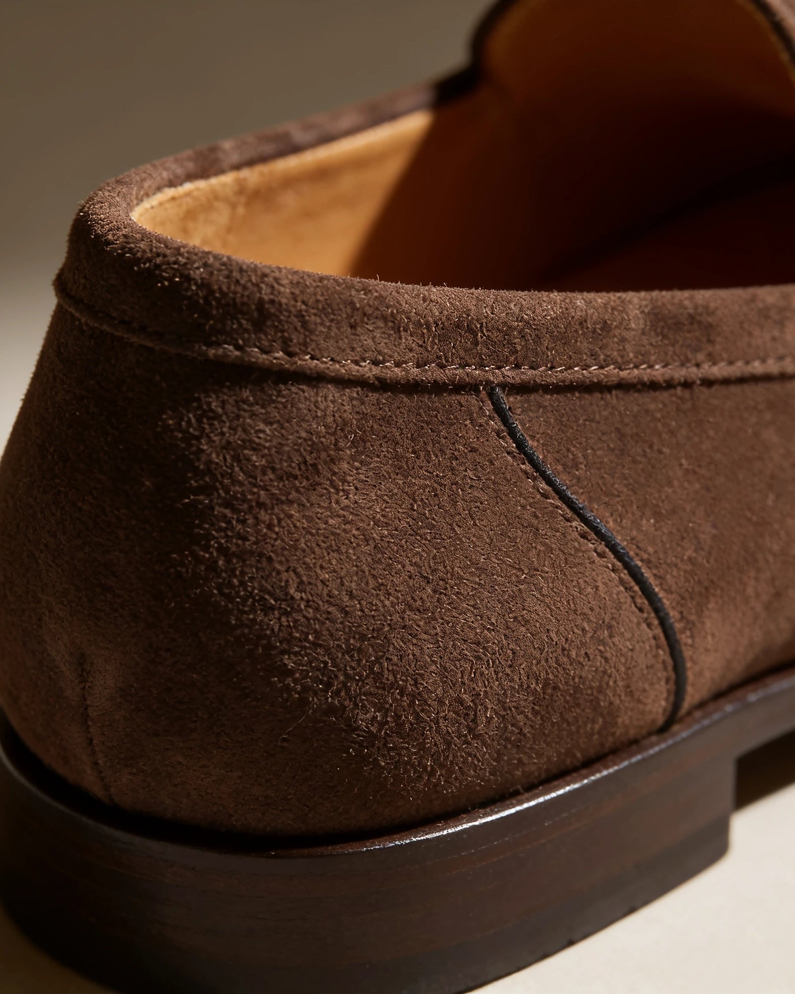 Brown Suede Penny Loafers Men PU Moccasin Slip-On | Valedrian — view 4