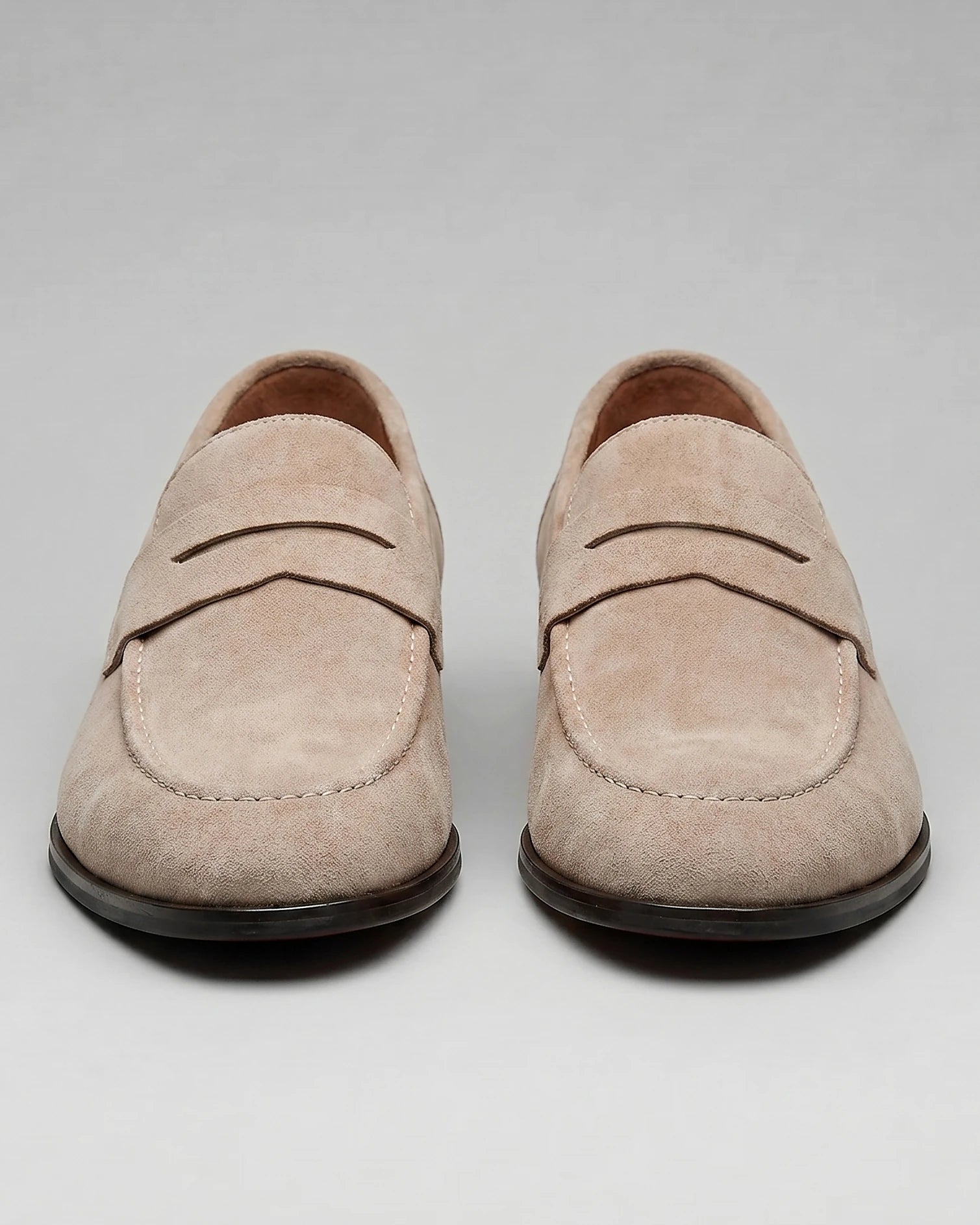Brown Suede Penny Loafers Men PU Moccasin Slip-On | Valedrian — view 40