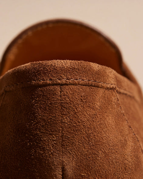 Brown Suede Penny Loafers Men PU Moccasin Slip-On | Valedrian — view 44