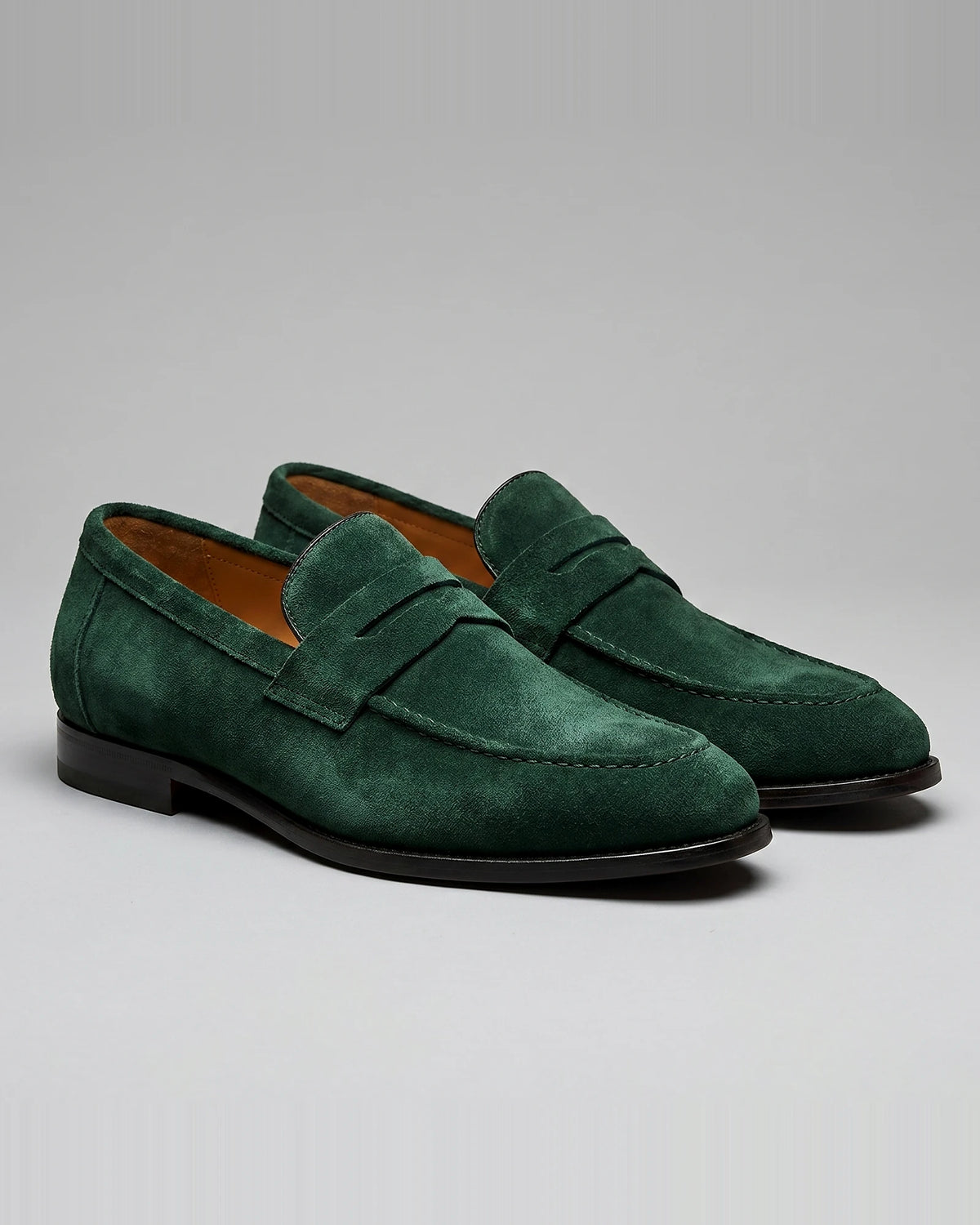 Brown Suede Penny Loafers Men PU Moccasin Slip-On | Valedrian — view 50