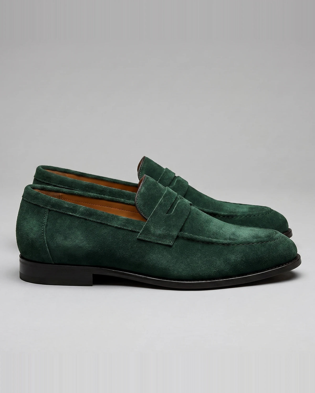 Brown Suede Penny Loafers Men PU Moccasin Slip-On | Valedrian — view 51
