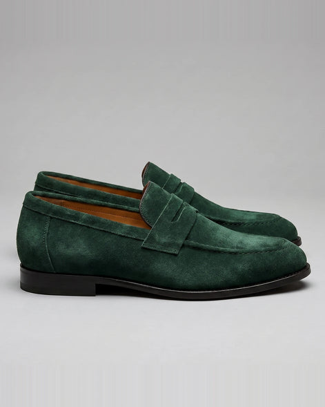 Brown Suede Penny Loafers Men PU Moccasin Slip-On | Valedrian — view 51