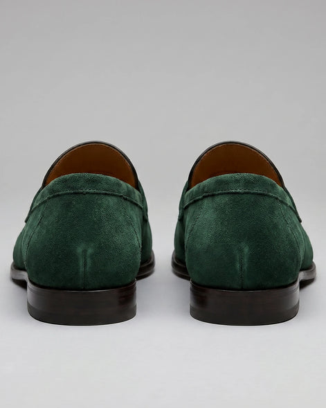 Brown Suede Penny Loafers Men PU Moccasin Slip-On | Valedrian — view 54