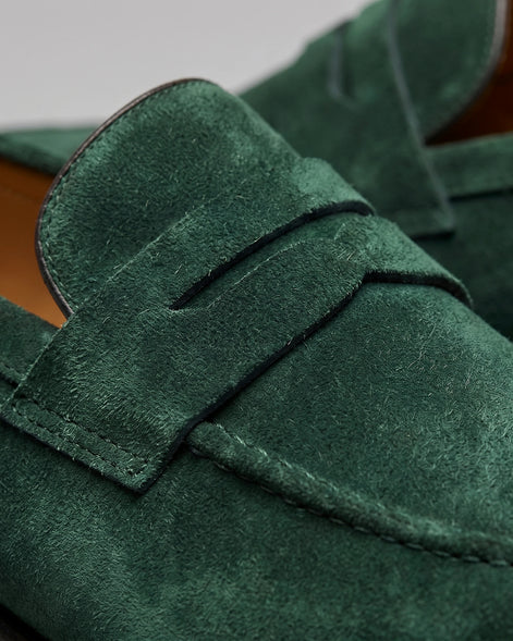 Brown Suede Penny Loafers Men PU Moccasin Slip-On | Valedrian — view 55