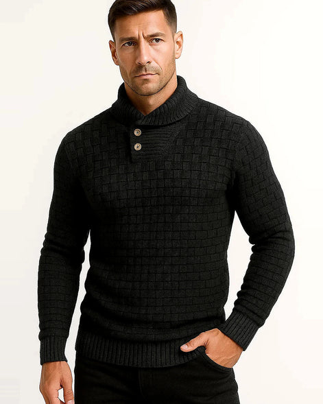 Knit Sweater | Shawl Collar | Button Detail