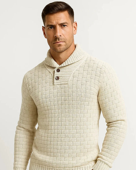 Knit Sweater | Shawl Collar | Button Detail — view 7