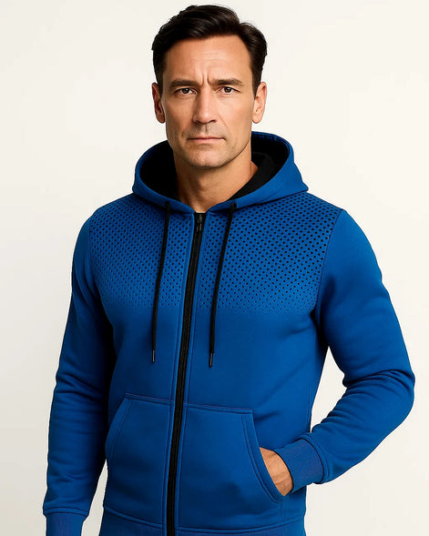 Zip Hoodie | Polka Print | Lightweight Fleece | Regular Fit — view 3