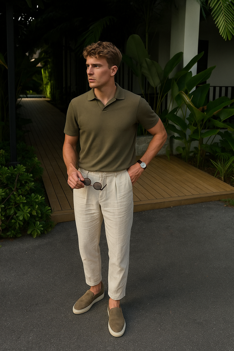 Men's Pleated Trousers Wide-Leg High-Waist Tailored Fit – Valedrian